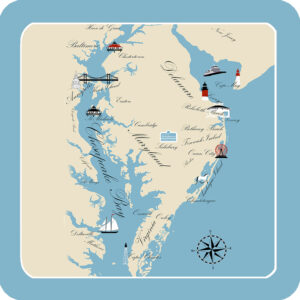 Mid Atlantic Destination Series Coasters (Pack of 4) Min 6.