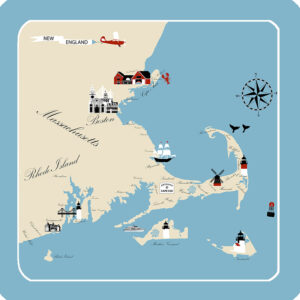 New England Destination Series Coasters (Pack of 4) Min 6.