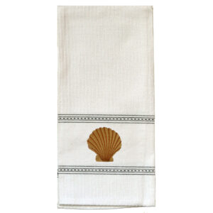 Scallop Shell  Premium Embroidered Kitchen Towels. Min 12