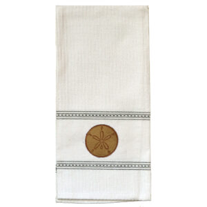 Sand DollarPremium Embroidered Kitchen Towels. Min Dozen