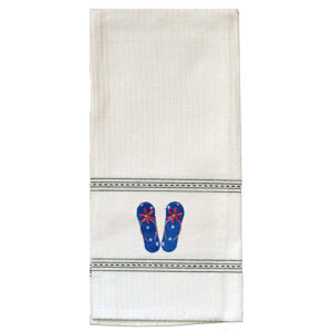 Flip Flops Premium Embroidered Kitchen Towels.Min 12.