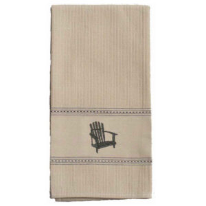 ADK/Muskoka Chair Green Premium Embroidered Kitchen Towels..Min 12.