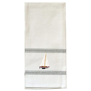 Sailboat Premium Embroidered Kitchen Towels.Min 12.