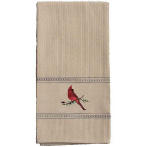 Cardinal Tan Premium Embroidered Kitchen Towels..Min 12.