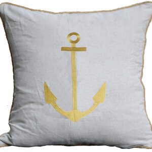 Anchor Embroidered Linen Weave Pillow Min 2