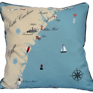 South East Destination Pillow 18×18 Outdoora Fabric By Taylor & Co.. Min 2