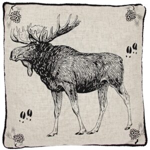 Moose Burlap Textured Pillow 18″X18″ by Taylor & Co. Min 2