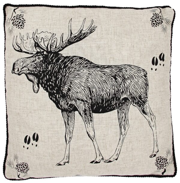 Moose Pillow Burlap