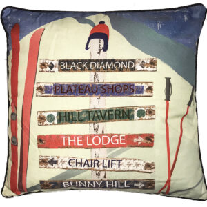 Ski Trail Pillow Outdoora TM Fabric. Indoor/Outdoor.18″ x 18″. Min 2