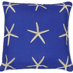 Navy Starfish Pillow Outdoora TM Fabric. Indoor/Outdoor.18″ x 18″. Min 2