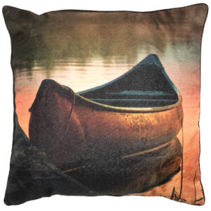 Sunset Canoe Pillow Outdoora TM Fabric. Indoor/Outdoor.18″ x 18″. Min 2