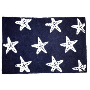 Navy Starfish 2′ x 3′ Hooked Rug