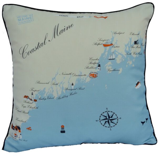 Maine Destination Pillow 18" Outdoora. By Taylor & Co. Min 2