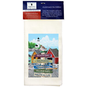 Flour SackTea Towels – Custom 5 Name Harbor Signs . 100% Cotton. By Taylor & Co Min 72