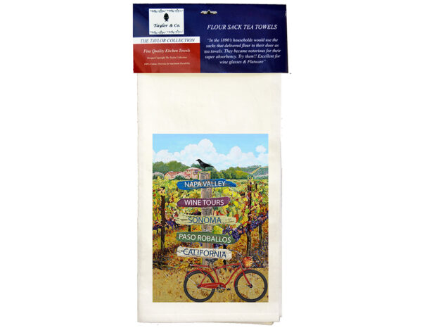 Wine Route Custom Flour Sack Tea Towels