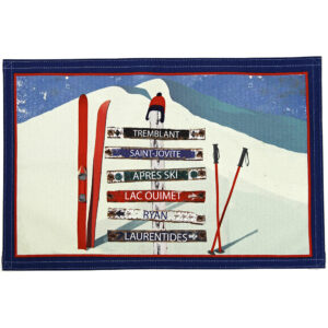 Placemats Custom 6 Name Ski Signs- Outdoora TM Fabric. Min 100 For Custom