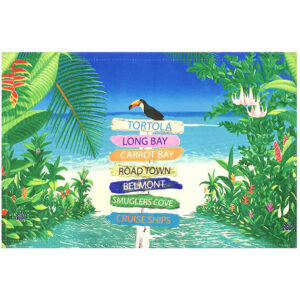 Placemats Custom 7 Name Tropical Signs- Outdoora TM Fabric. Min 100 For Custom