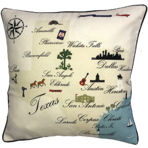 Texas Destination Pillow 18×18 Outdoora Fabric By Taylor & Co.. Min 2