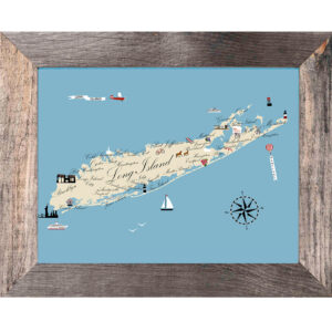 Long Island Destination Series Framed Barnboard Art  12 x 18 . Min 6