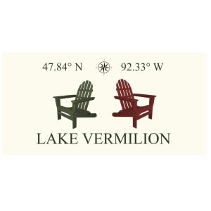 Beach Towels Custom ADK Chairs Coordinates. 100% Cotton.(Min 30 Pieces for Custom)