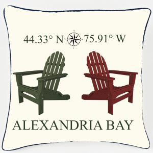 Pillows Custom ADK Chair Coordinates. Outdoora TM Fabric. Indoor/Outdoor. 18″ x18″ . Min 30 For Custom.