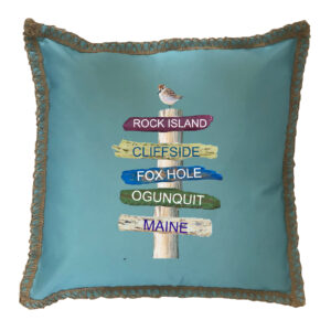 Custom 5 Name Harbor Signs. New Burlap Lace Trim Linen Weave Pillows Trim. 18″ x 18″