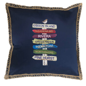 Custom 7 Name Driftwood Signs. New Burlap Lace Trim Linen Weave Pillows Trim. 18″ x 18″