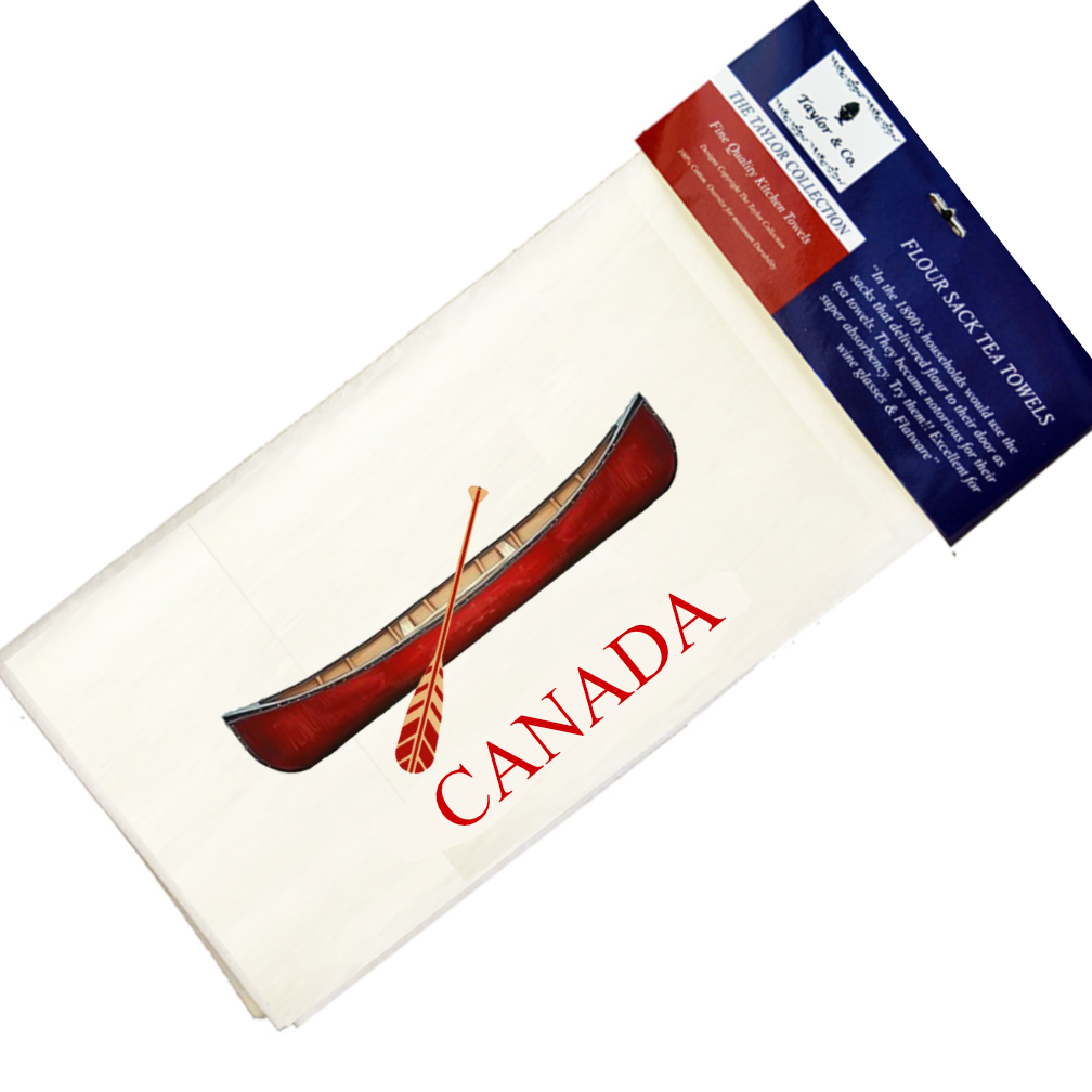 Canada Red Canoe Tea Towels
