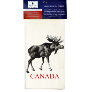 “Canada” Moose Flour Sack Tea Towels. 100% Cotton