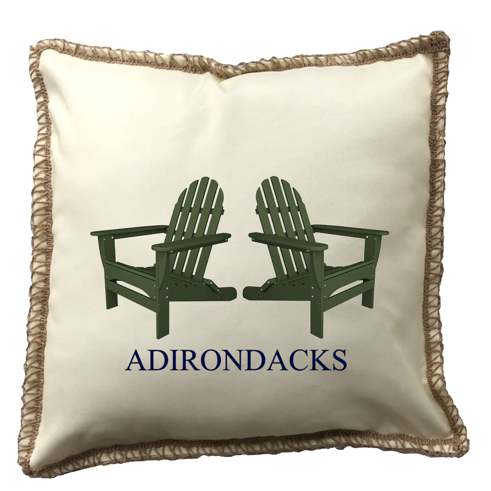 Custom Chair Burlap Lace Trim Linen Weave Pillows Trim. 18" x 18" - Image 2