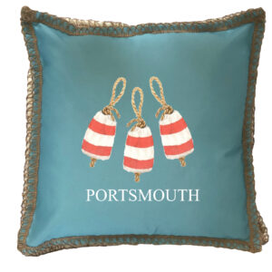 Buoys Custom Name Burlap Lace Trim Linen Weave Pillows Trim. 18″ x 18″