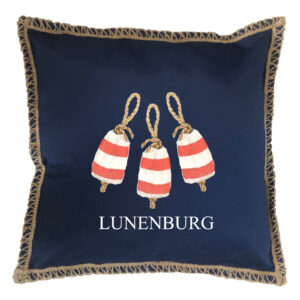 Buoys Custom Name Burlap Lace Trim Linen Weave Pillows Trim. 18″ x 18″