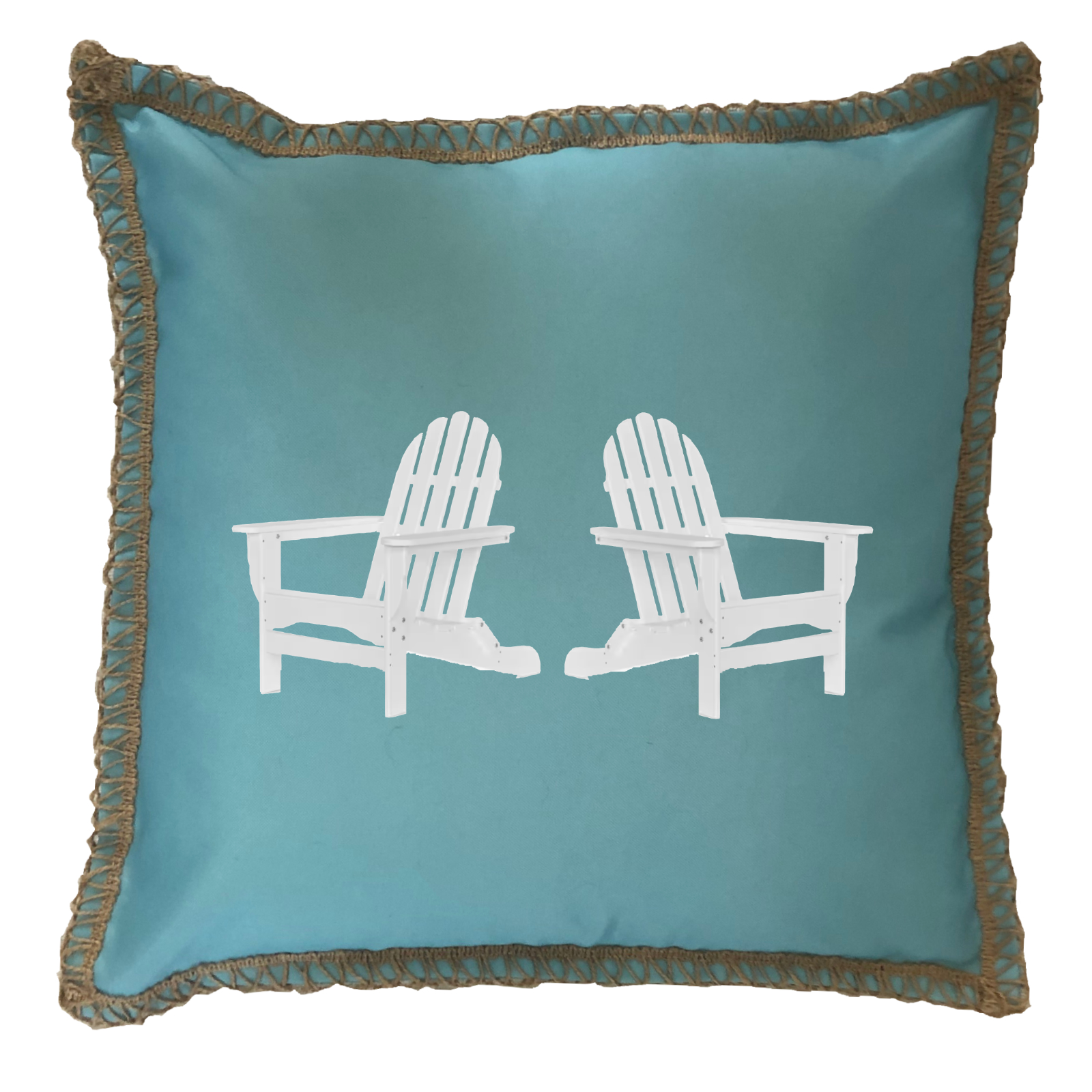 Red & Green Cottage Chair. New Burlap Lace Trim Linen Weave Pillows Trim. 18" x 18" - Image 3