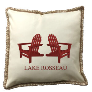 Custom Chair Burlap Lace Trim Linen Weave Pillows Trim. 18″ x 18″