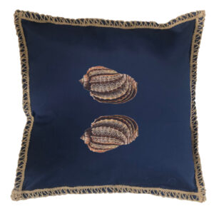 Shell Variation Three Burlap Lace Trim Linen Weave Pillows Trim. 18″ x 18″