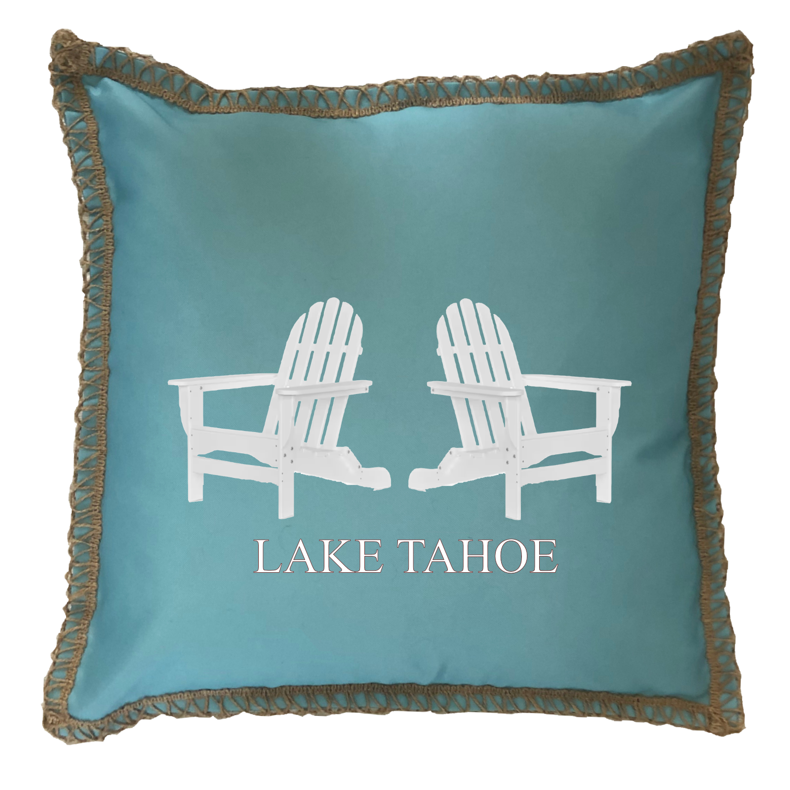 Custom Chair Color Fabrics Burlap Lace Trim Linen Weave Pillows Trim. 18" x 18" - Image 3