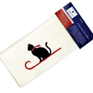 Sleigh Cat Flour Sack Tea Towels.(Min 12)