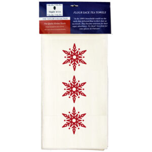 Snow Flake “Christmas In Your Town” Flour Sack Tea Towels. (Min 24)