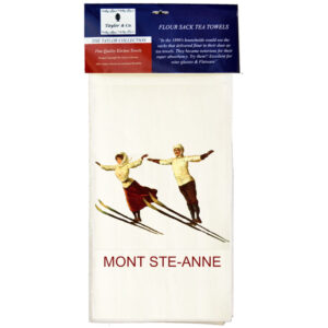 Custom Name Drop Ski Couple Flour Sack Tea Towels. (Min 12)
