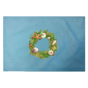 Shell Wreath Placemats. Indoor/Outdoor. 12″ x 18″  (Min 12)