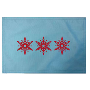 Snow Flake Placemats. Indoor/Outdoor. 12″ x 18″  (Min 12)