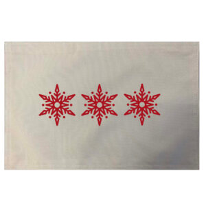 Snow Flake Placemats. Indoor/Outdoor. 12″ x 18″  (Min 12)