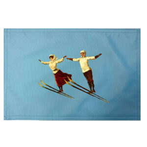 Ski Couple Placemats. Indoor/Outdoor. 12″ x 18″