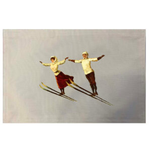 Ski Couple Placemats. Indoor/Outdoor. 12″ x 18″