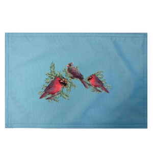 Winter Cardinals Placemats. Indoor/Outdoor. 12″ x 18″ (Min 12)