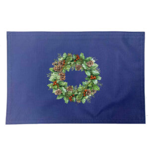 Pine Cone Wreath Placemats. Indoor/Outdoor. 12″ x 18″  (Min 12)