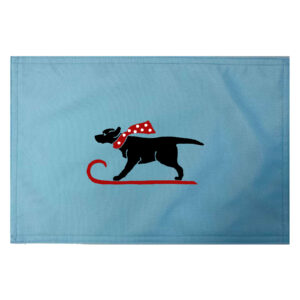 Sleigh Dog Placemats. Indoor/Outdoor. 12″ x 18″  (Min 12)