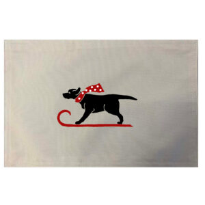 Sleigh Dog Placemats. Indoor/Outdoor. 12″ x 18″  (Min 12)
