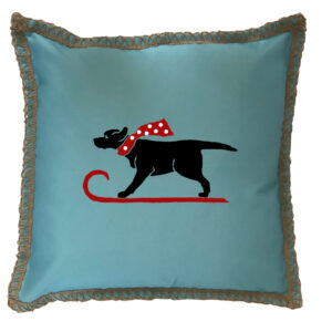 Sleigh Dog Burlap Lace Trim Linen Weave Pillows Trim. 18″ x 18″ (Min 2)