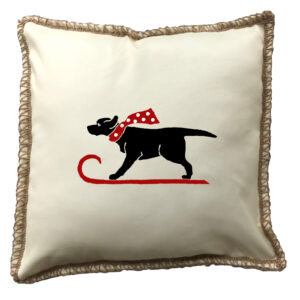 Sleigh Dog Burlap Lace Trim Linen Weave Pillows Trim. 18″ x 18″ (Min 2)